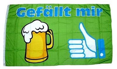 Fahne/Flagge Bier Gefällt Mir 90 x 150 cm Fahnen Flaggen von FahnenMax
