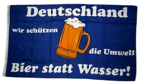 Fahne/Flagge Deutschland Bier statt Wasser 90 x 150 cm von FahnenMax