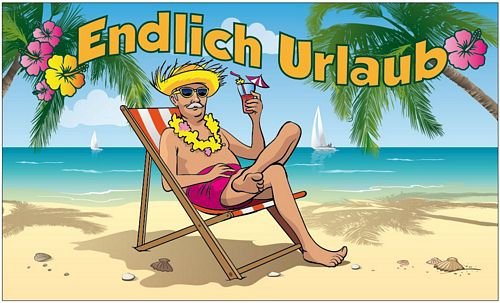 Fahne/Flagge Endlich Urlaub Strand 90 x 150 cm von FahnenMax