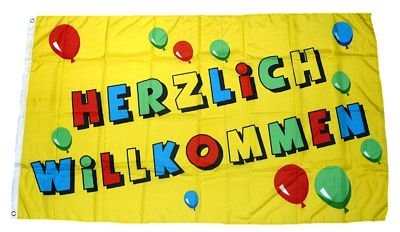 Fahne/Flagge Herzlich Willkommen 90 x 150 cm Fahnen Flaggen von FahnenMax