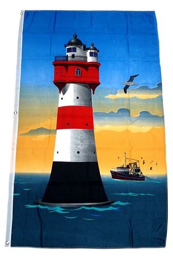 Fahne/Flagge Roter Sand Leuchtturm NEU 90 x 150 cm von FahnenMax