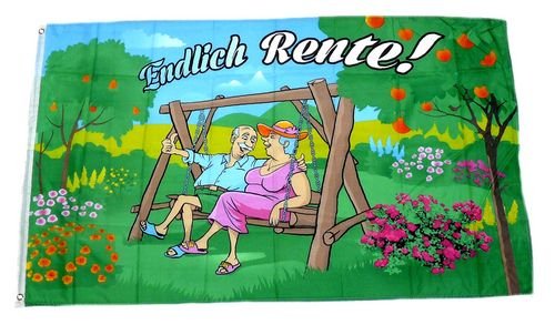 Flagge/Fahne Endlich Rente 90 x 150 cm von FahnenMax