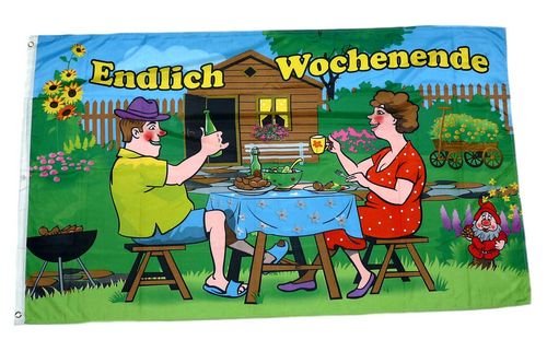 Flagge/Fahne Endlich Wochenende 90 x 150 cm von FahnenMax