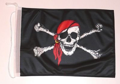 FahnenMax Piratische Schwarz Fahne 25 x 40 cm für Boot, Festlichkeit, Party FahnenMax Piratische Schwarz Fahne 25 x 40 cm für Boot, Festlichkeit, Party von FahnenMax