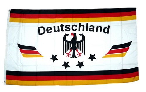 Fahne/Flagge Deutschland Fußball 4 Sterne weiß 90 x 150 cm Fahne/Flagge Deutschland Fußball 4 Sterne weiß 90 x 150 cm von FahnenMax