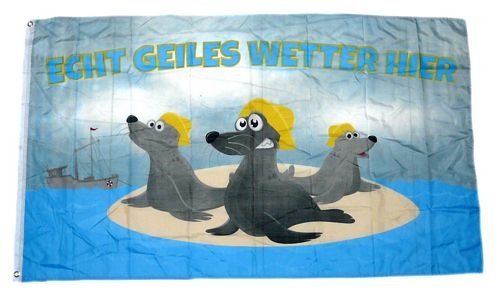 Fahne/Flagge Echt geiles Wetter Hier Robben 90 x 150 cm Fahne/Flagge Echt geiles Wetter Hier Robben 90 x 150 cm von FahnenMax