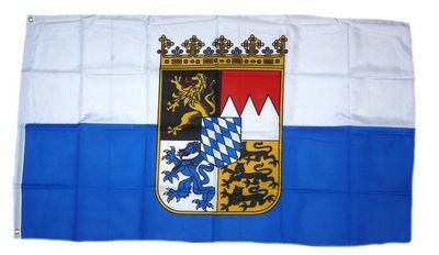 Fahne/Flagge Freistaat Bayern Dienstflagge blau/weiß 90 x 150 cm von FahnenMax