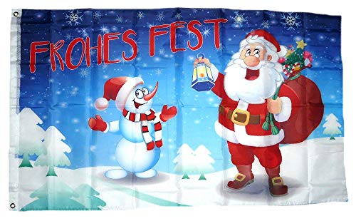 Fahne/Flagge Frohes Fest Schneemann 90 x 150 cm Fahne/Flagge Frohes Fest Schneemann 90 x 150 cm von FahnenMax