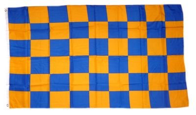 Fahne/Flagge Karo gelb/blau NEU 90 x 150 cm Flaggen von FahnenMax