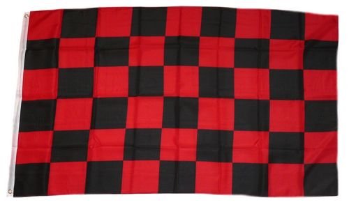 Fahne/Flagge Karo rot/schwarz NEU 90 x 150 cm von FahnenMax