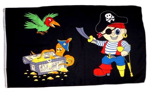 Fahne/Flagge Pirat Party Kinderpirat 60 x 90 cm von FahnenMax