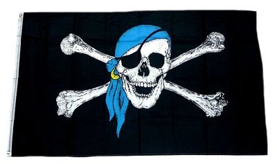 Fahne/Flagge Pirat blaues Kopftuch 90 x 150 cm Fahne/Flagge Pirat blaues Kopftuch 90 x 150 cm von FahnenMax