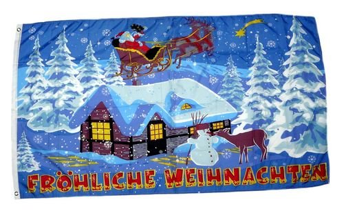 Fahne/Flagge Fröhliche Weihnachten Schlitten 90 x 150 cm Fahne/Flagge Fröhliche Weihnachten Schlitten 90 x 150 cm von FahnenMax