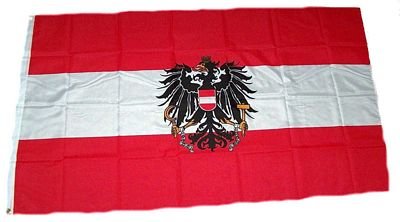 Fahne/Flagge Österreich mit Wappen 60 x 90 cm Flaggen von FahnenMax