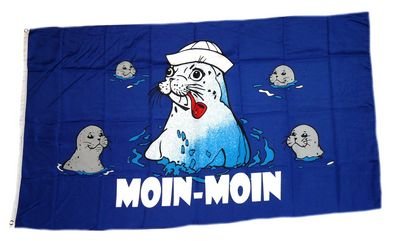 Fahne/Flagge Moin Moin Seehunde 90 x 150 cm von Fahnenwelt