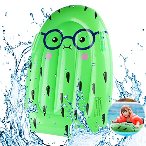 Surfbrett Aufblasbar Luftmatratze, FainFun Luftmatratze Kinder Surfbrett, Wellenreiter Aufblasbar Kinder, Aufblasbares Bodyboard mit Griffen, für 3-14 Jahre Kinder, 85 x 65 cm, Kiwi von FainFun