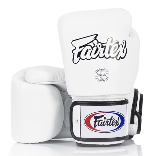 Fairtex BGV1 Muay Thai Boxtraining Sparring Handschuhe für Männer, Frauen, Kinder | MMA Handschuhe für Kampfsportarten | Hochwertige, leichte & stoßdämpfende Boxhandschuhe(14 oz-Weiß) von Fairtex