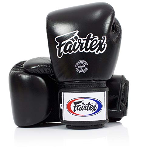 Fairtex BGV1BR Muay Thai Boxhandschuhe Atmungsaktiv für Männer, Frauen, Kinder | MMA, Kickboxen, Fitnessstudio, Training | Hochwertige, leichte & stoßdämpfende Boxhandschuhe(14oz-Schwarz) von Fairtex