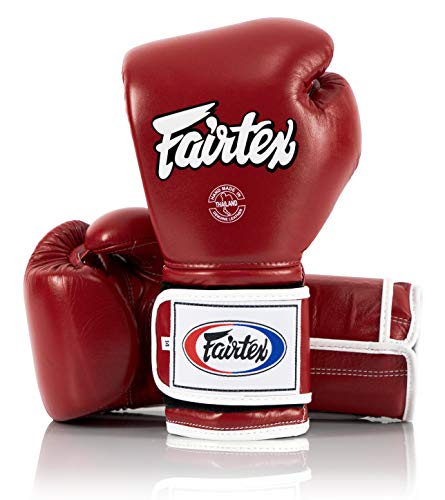 Fairtex BGV9 Muay Thai für Profiboxer & Trainer | Mexikanischer Stil für Schlagkräftige | MMA Handschuhe für Kampfsport | Leichte & stoßdämpfende Boxhandschuhe(16oz-Rote/weiße Rohrleitungen) von Fairtex