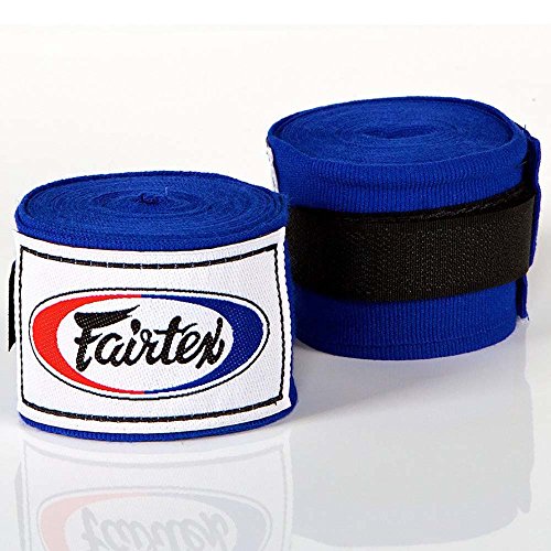 Fairtex Bandagen, halb-elastisch, 4.5 m, blau, Hand Wraps, MMA, Muay Thai von Fairtex