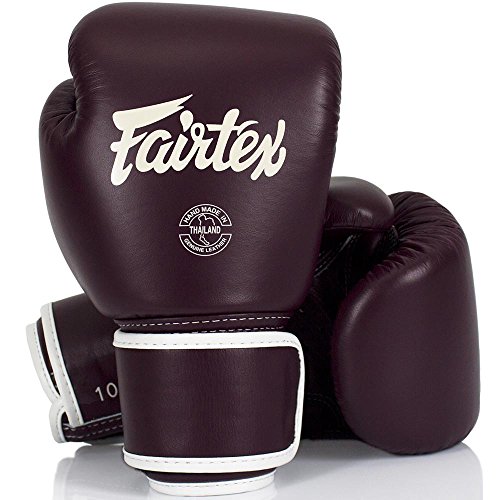 Fairtex Boxhandschuhe, Leder, BGV16, Maroon, Boxing Gloves, Muay Thai Größe 12 Oz von Fairtex