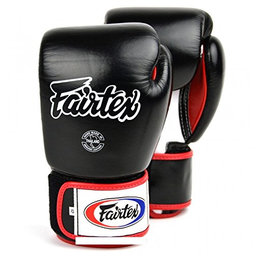 Fairtex Boxhandschuhe BGV1 - Black - Boxhandschuhe MMA Kickboxen Sparring Muay Thai Leder (16oz) von Fairtex