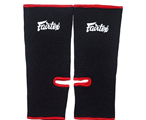 Fairtex Fußknöchel-Stütze für Muay Thai, K-1, MMA, Boxen, Kickboxen; schwarz und rot, Einheitsgröße. von Fairtex