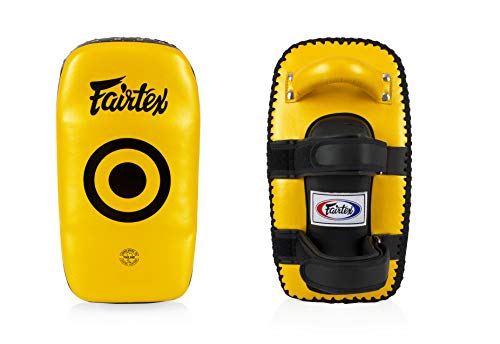 Fairtex KPLC5 Gebogene MMA Muay schlagpolster zum Schlagen, Blockieren| Leichte & stoßdämpfende Box-Mitts | Extra Polsterung für Sparring im Kickboxen (Standard-Gold/Schwarz) von Fairtex