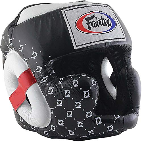 Fairtex Kopfschutz Super Sparring HG10, schwarz/weiß, XL von Fairtex