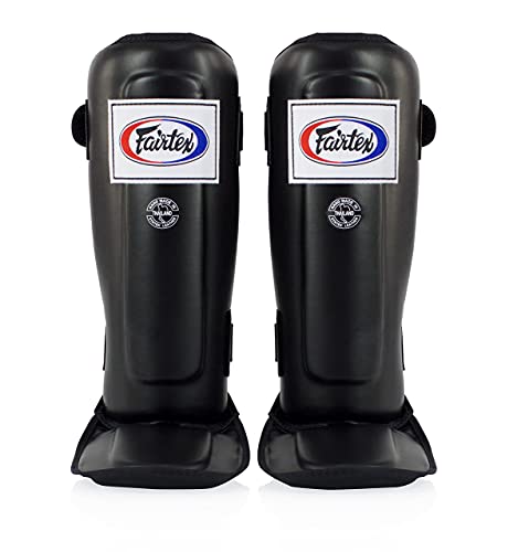 Fairtex SP3 Muay Thai Schienbeinschützer für Herren, Damen, Kinder | MMA-Training| Hochwertig, Leicht & Langlebig | Vermeiden Sie Schienbeinschienen während des Trainings(Large-Schwarz) von Fairtex