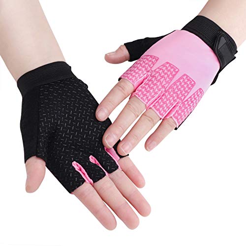 Kinder Fingerlose Handschuhe Sport Halbfinger Radsporthandschuhe Fäustlinge Fahrradhandschuhe,ultradünn,atmungsaktiv,rutschfeste für Angeln, Radfahren, Reiten, Fitness für Mädchen und Jungen von FakeFace