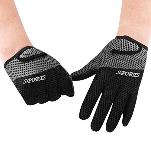 Sonnenschutz Fahrradhandschuh Atmungsaktive Mesh Sport Handschuhe Herren Damen Laufhandschuhe Elastisch Rutschfest Gloves Motorrad Fahrrad Camping Wandern Outdoor Warm Schwarz Sommer Frühling Herbst von FakeFace