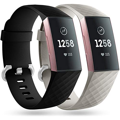 Faliogo 2 Stück Ersatzriemen Kompatibel mit Fitbit Charge 3 Armband/Fitbit Charge 4 Armband, Weiches Sports Uhrenarmband Armbänder für Damen, Groß, Schwarz/Grau Faliogo 2 Stück Ersatzriemen Kompatibel mit Fitbit Charge 3 Armband/Fitbit Charge 4 Armband, Weiches Sports Uhrenarmband Armbänder für Damen, Groß, Schwarz/Grau von Faliogo