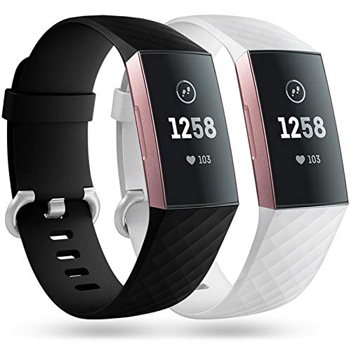 Faliogo 2 Stück Ersatzriemen Kompatibel mit Fitbit Charge 3 Armband/Fitbit Charge 4 Armband, Weiches Sports Uhrenarmband Armbänder für Damen Männer, Klein, Schwarz/Weiss Faliogo 2 Stück Ersatzriemen Kompatibel mit Fitbit Charge 3 Armband/Fitbit Charge 4 Armband, Weiches Sports Uhrenarmband Armbänder für Damen Männer, Klein, Schwarz/Weiss von Faliogo