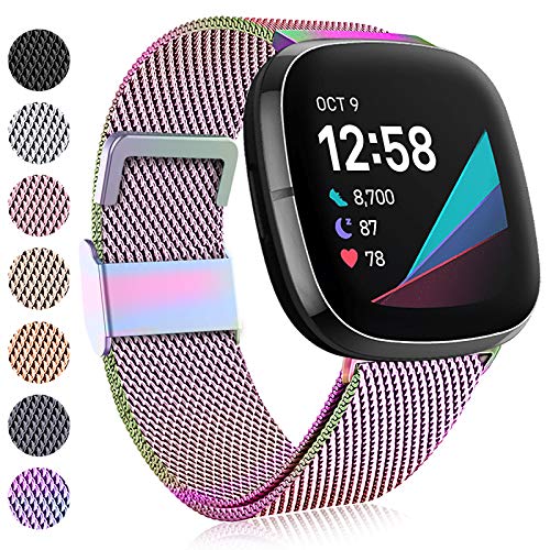 Faliogo Kompatibel mit Fitbit Versa 3 Armband/Fitbit Versa 4 Armband/Fitbit Sense Armband, Edelstahl Metall Ersatzband Armband mit Magnetschloss Kompatibel mit Versa 4/Versa 3/Sense Faliogo Kompatibel mit Fitbit Versa 3 Armband/Fitbit Versa 4 Armband/Fitbit Sense Armband, Edelstahl Metall Ersatzband Armband mit Magnetschloss Kompatibel mit Versa 4/Versa 3/Sense von Faliogo