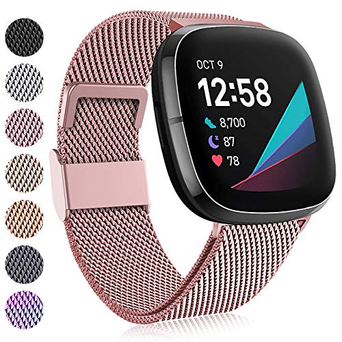 Faliogo Kompatibel mit Fitbit Versa 3 Armband/Fitbit Versa 4 Armband/Fitbit Sense Armband, Edelstahl Metall Ersatzband Armband mit Magnetschloss Kompatibel mit Versa 4/Versa 3/Sense, Klein Roségold Faliogo Kompatibel mit Fitbit Versa 3 Armband/Fitbit Versa 4 Armband/Fitbit Sense Armband, Edelstahl Metall Ersatzband Armband mit Magnetschloss Kompatibel mit Versa 4/Versa 3/Sense, Klein Roségold von Faliogo