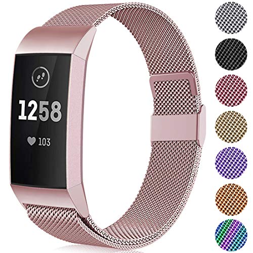 Faliogo Metall Ersatzarmband Kompatibel mit Fitbit Charge 3 Armband/Fitbit Charge 4 Armband, Einstellbare Edelstahl Ersatz Armbänder für Damen Herren, Groß Roségold Faliogo Metall Ersatzarmband Kompatibel mit Fitbit Charge 3 Armband/Fitbit Charge 4 Armband, Einstellbare Edelstahl Ersatz Armbänder für Damen Herren, Groß Roségold von Faliogo