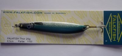 Falkfish THOR Blue Green Black SiB 8.5cm 26g Meerforellenblinker Falkfish THOR Blue Green Black SiB 8.5cm 26g Meerforellenblinker von Falkfish