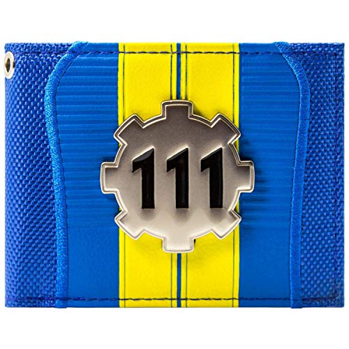 Fallout 4 Vault 111 Silber Metal Zahn Blau Portemonnaie Geldbörse von Fallout