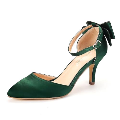 FamMe Damen-Pumps aus Wildleder mit Kitten-Heel-Absatz, hohe Stiletto-Absätze, geschlossene Zehenpartie, verstellbare Schleife, Knöchelriemen, Pumps mit Absatz, Sandalen,Grün,41 FamMe Damen-Pumps aus Wildleder mit Kitten-Heel-Absatz, hohe Stiletto-Absätze, geschlossene Zehenpartie, verstellbare Schleife, Knöchelriemen, Pumps mit Absatz, Sandalen,Grün,41 von FamMe