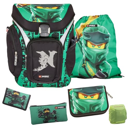 Familando Lego Ninjago Schulranzen-Set Explorer Ranzen 1. Klasse 6 TLG. mit Federmappe Ninja grün Spinjitzu Lloyd Golden Power Regenschutz Familando Lego Ninjago Schulranzen-Set Explorer Ranzen 1. Klasse 6 TLG. mit Federmappe Ninja grün Spinjitzu Lloyd Golden Power Regenschutz von Familando