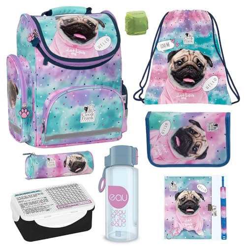 Familando Mädchen Schulranzen Set Sweet Puppy Love 8 TLG. mit Federmappe Dose Flasche und Regenschutz süße Hunde Welpen Türkis Rosa Familando Mädchen Schulranzen Set Sweet Puppy Love 8 TLG. mit Federmappe Dose Flasche und Regenschutz süße Hunde Welpen Türkis Rosa von Familando