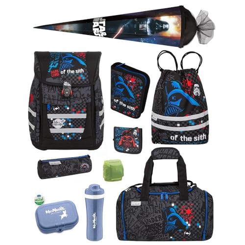 Familando McNeill Schulranzen 1. Klasse · Star Wars · ergonomischer Tornister · für Mädchen und Jungen Schultasche im Set (10-teilig mit Schultüte) von Familando