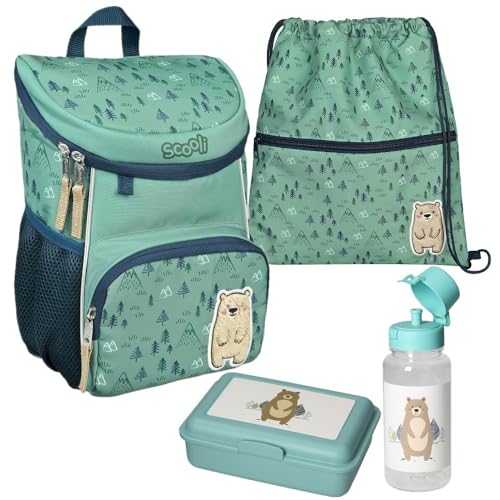 Familando Scooli Mini-Me Kindergarten Rucksack für Jungen und Mädchen | 4-TLG. Set mit Brotdose und Trinkflasche | Ergonomischer Vorschulrucksack für die Kita | Bobby Bär Blau Familando Scooli Mini-Me Kindergarten Rucksack für Jungen und Mädchen | 4-TLG. Set mit Brotdose und Trinkflasche | Ergonomischer Vorschulrucksack für die Kita | Bobby Bär Blau von Familando