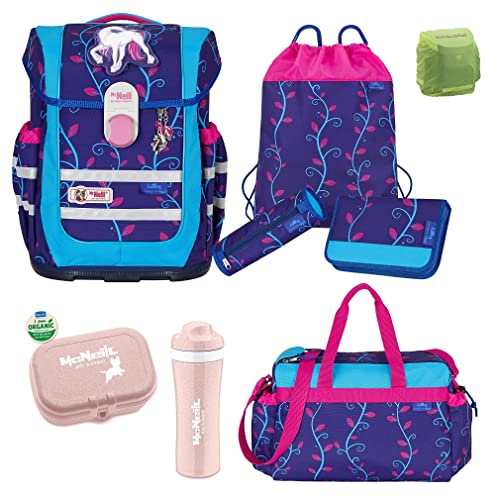 McNeill Schulranzen Mädchen 1. Klasse 9-tlg. Set Ergo Complete LILLY Unicorn Einhorn mit Sporttasche und Regenschutz McNeill Schulranzen Mädchen 1. Klasse 9-tlg. Set Ergo Complete LILLY Unicorn Einhorn mit Sporttasche und Regenschutz von Familando