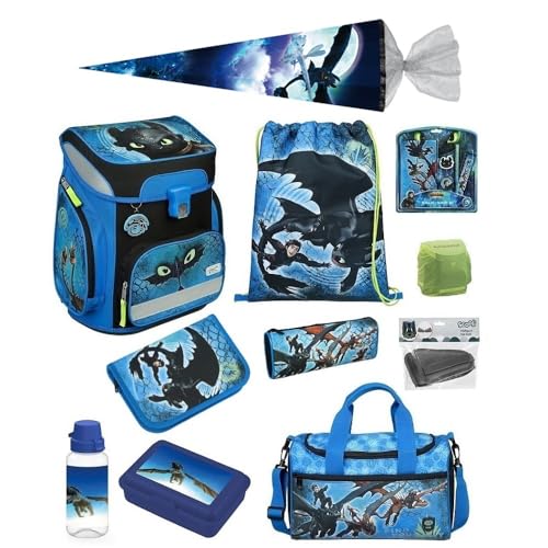Familando Scooli Schulranzen-Set 15 TLG. Dragons - Drachenreiter von Berg - mit Federmappe, Sporttasche, Schultüte 85cm und Regenschutz Drache Ohnezahn Familando Scooli Schulranzen-Set 15 TLG. Dragons - Drachenreiter von Berg - mit Federmappe, Sporttasche, Schultüte 85cm und Regenschutz Drache Ohnezahn von Familando