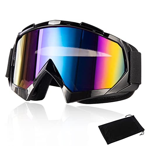 Famini Skibrille, Snowboard Brille, Anti Fog UV Schutzbrille mit Double Lens Schaumstoffpolsterung Motocross Brille mit Aufbewahrungstasche für Damen Herren Kinder Skifahren Snowboard von Famini