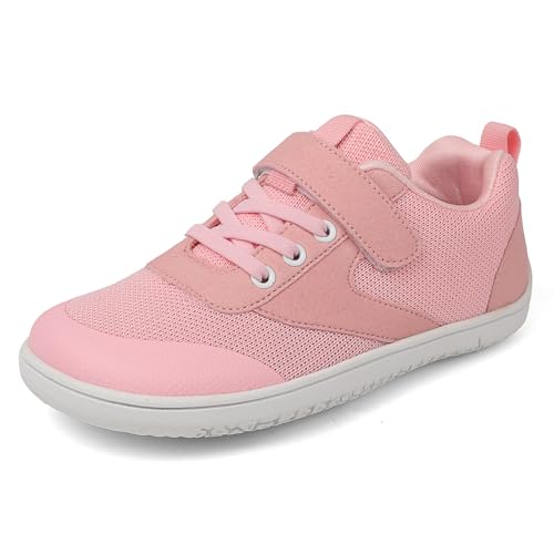 Angebote des Tages Heute Deal, Barfußschuhe Kinder Junge Mädchen Breite Sportschuhe mit Klettverschluss Laufschuhe für Fitness Traillauf Atmungsaktiv Leicht rutschfest Sneaker Turnschuhe von Famzuneu