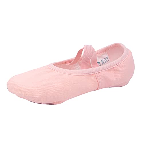 Ballettschuhe mädchen Leder ganze Sohle, Ballettschuhe Mädchen Tanzschuhe Ballerinas Ballettschläppchen Turnschläppchen Gymnastikschuhe Tanzschläppchen Segeltuch mit Ledersohle für Kinder von Famzuneu