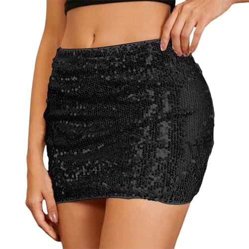 Glitzer Rock schwarz elegant, 2025 Pailettenrock für Damen Pailletten Glitzer Rock Kurz Silber Gold Sexy Midi Skirt Hüftrock mit Elastische Taille Glitzerrock für Party Rave Outfit Schwarz XXL Glitzer Rock schwarz elegant, 2025 Pailettenrock für Damen Pailletten Glitzer Rock Kurz Silber Gold Sexy Midi Skirt Hüftrock mit Elastische Taille Glitzerrock für Party Rave Outfit Schwarz XXL von Famzuneu